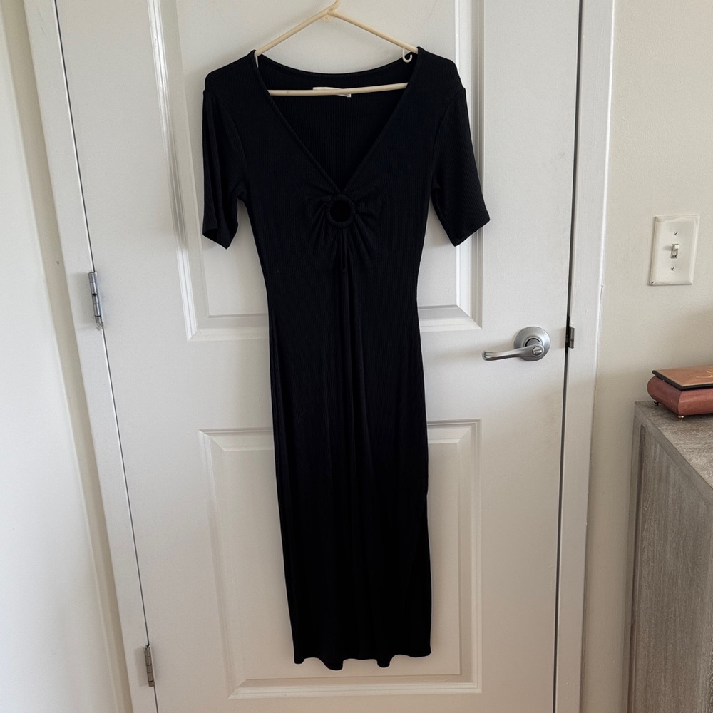 Abercrombie & Fitch Black Midi Dress